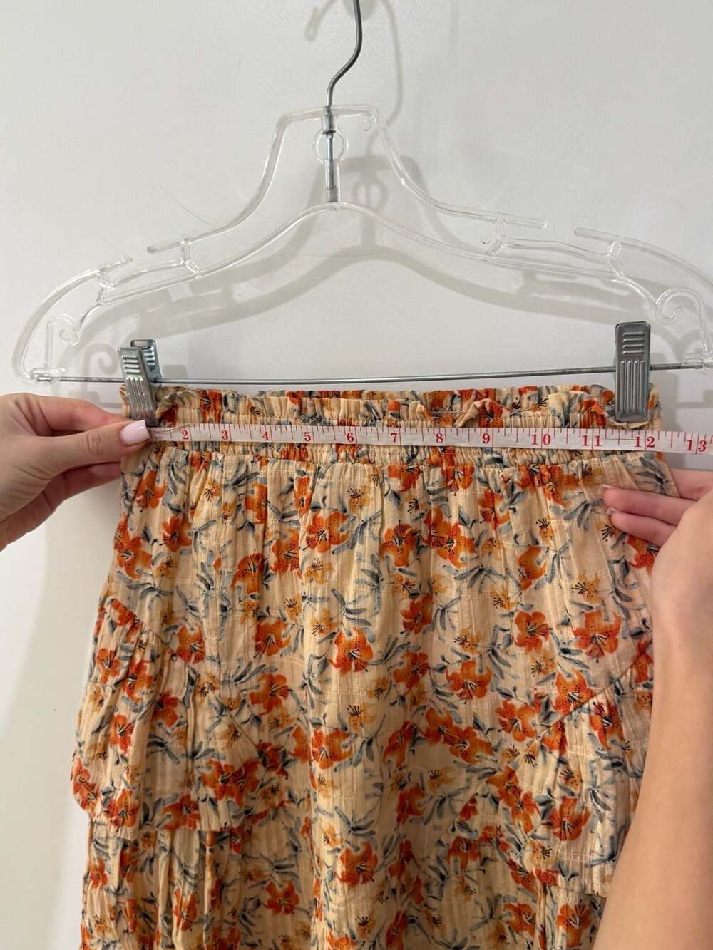 MINKPINK Orange Floral Smocked Crop Top and skirt two-piece set - Picture 14 of 15